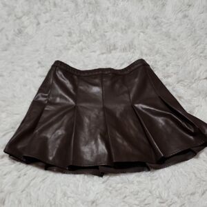 Abercrombie Kids Elegant Brown Faux  Leather Skirt